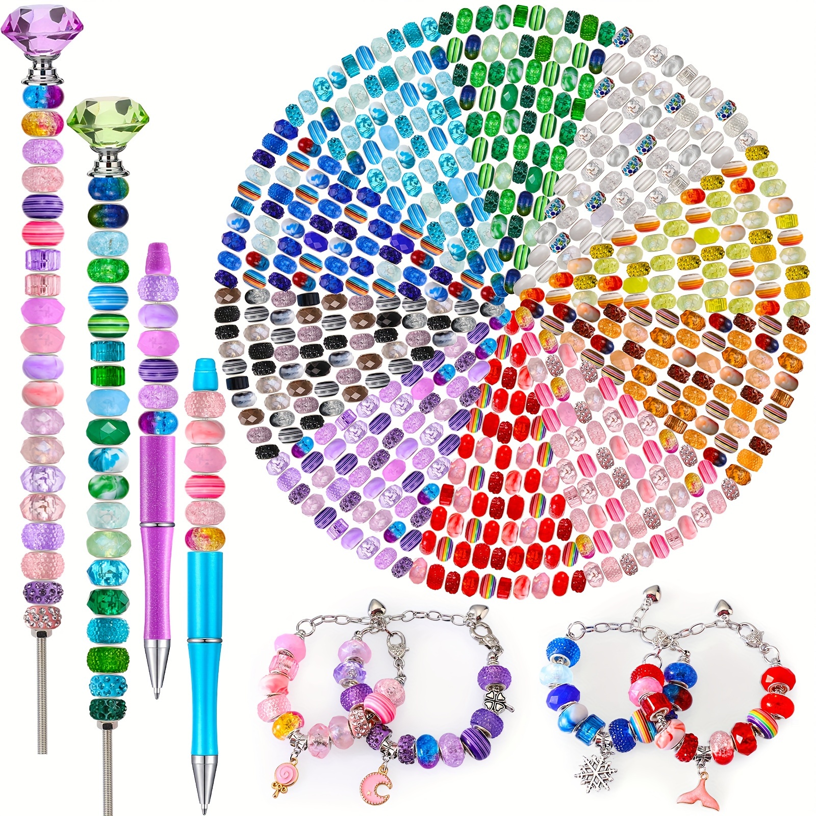 

1000 Pcs For Rhinestones Spacer European For Diy Bracelet Necklace Jewelry , 10 Styles