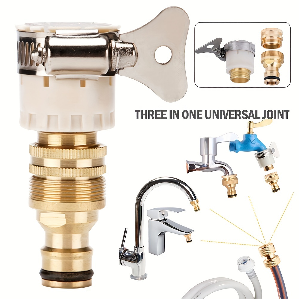 

Adaptateur de Robinet 3-en-1 - Laiton Durable, Compatible avec les Sorties de 15Mm à 23Mm, Idéal pour Tuyaux de Jardin & Appareils.