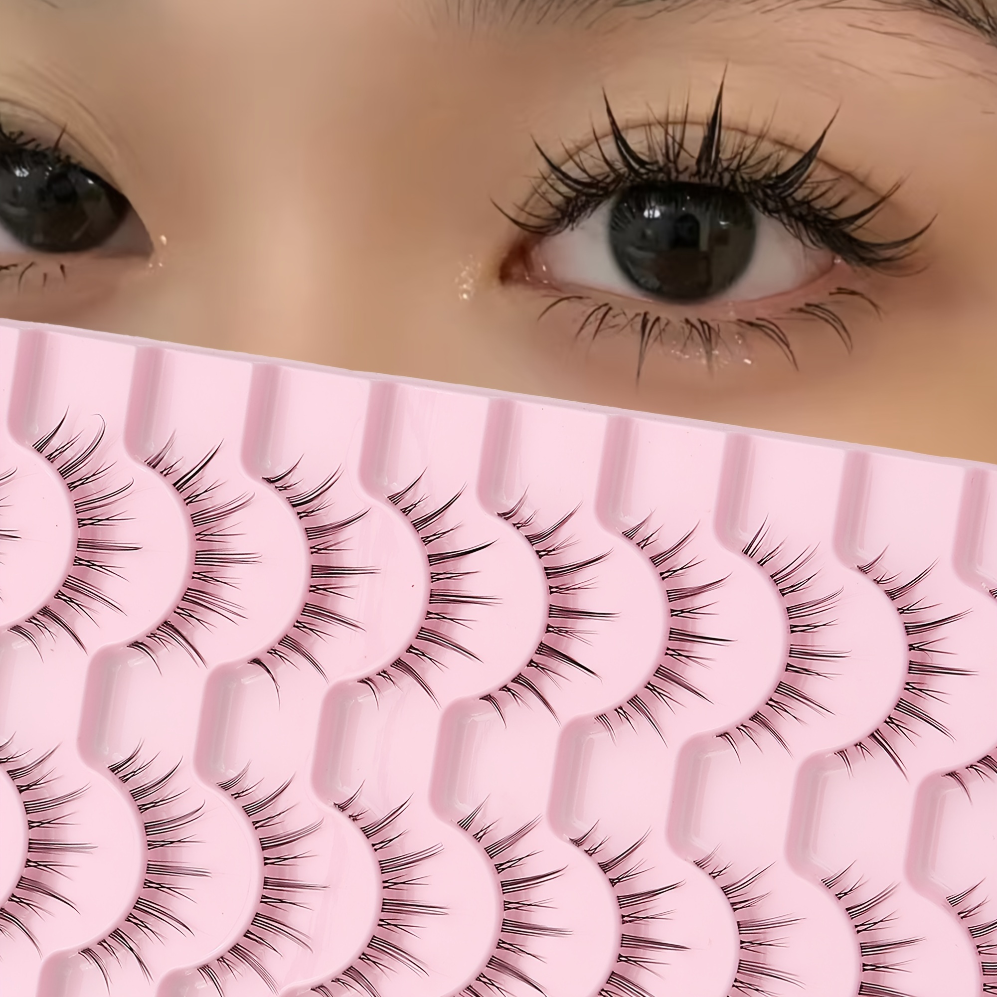 Natural Look Lashes - Multi-layered Natural -thick False Eyelashes, Beautifully And Professionally , Essential Cosmetics For Festive Stage Parties, Eye Makeup. False Eyelashes, 3d Flowing Soft