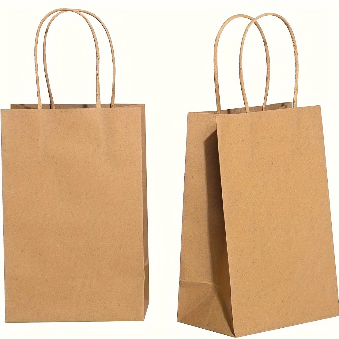 

60pcs Light Brown Kraft Paper Gift Bags With Handles - Parties, Business, Shopping & Crafts, 5.9x3.5x2.3 Inches