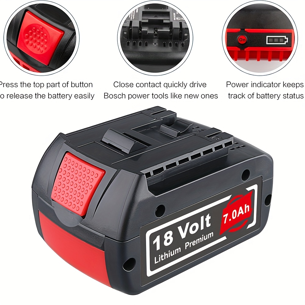 replacement bosch 18v 7ah battery bat618 bat609 bat622 bat Temu - Main Image