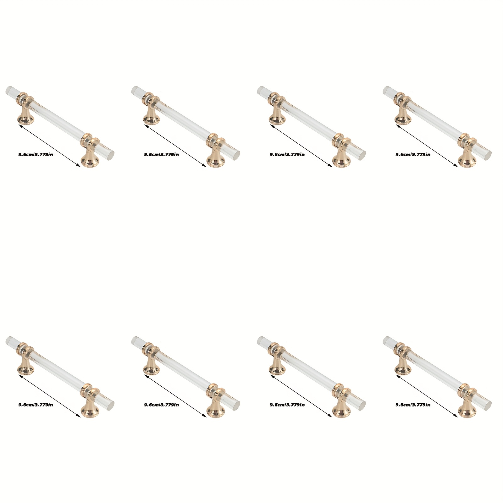 TEMU Lot de 4, Lot de 8, Poignées transparentes modernes, Poignées en plastique de luxe léger, Poignées de porte de placard
