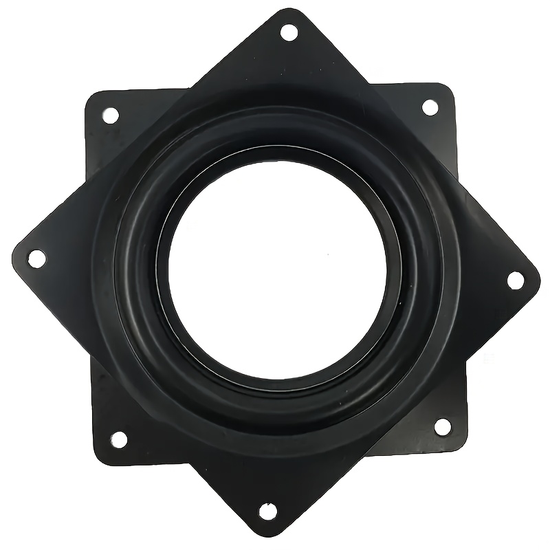 A Black Bearing Turntable With A 3-inch Base That Rotates , Suitable For Dining Table Trays, Cabinets, And Craft Projects.