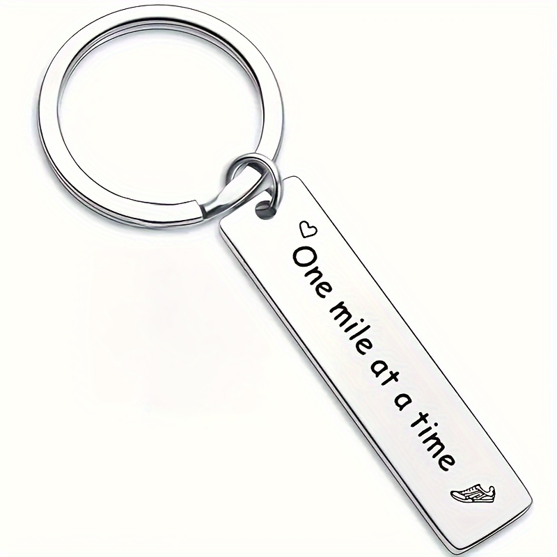 

1pc Keychain, Engraved " " Steel Keychain, Running Inspirational