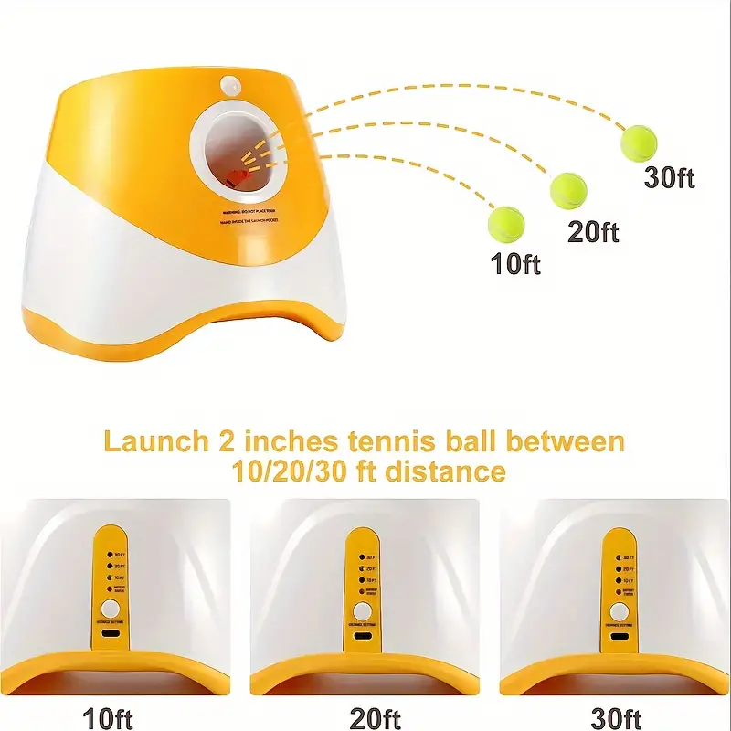 Lanceur de balles de tennis Machine de lancer de balle interactif Puzzle  Jouet Feeder Machine de lancer de balles de tennis avec 2 Tennis pour  animaux de petite et moyenne taille