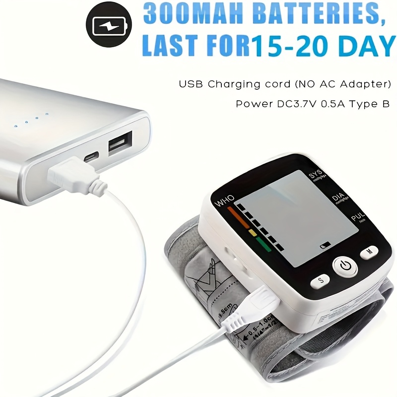   kun wrist   digital bp machine with large lcd display voice broadcast 2x99 readings memory adjustable 5 4 7 7 cuff usb rechargeable portable for   ck w355 blood pressure machine for adults Product details 6