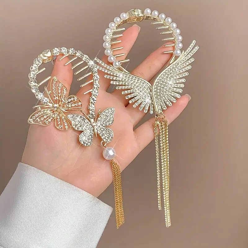 4pcs elegant tassel metal hair clips stylish and delicate hair accessories suitable for daily casual wear parties etc perfect gift headwear Product details 7