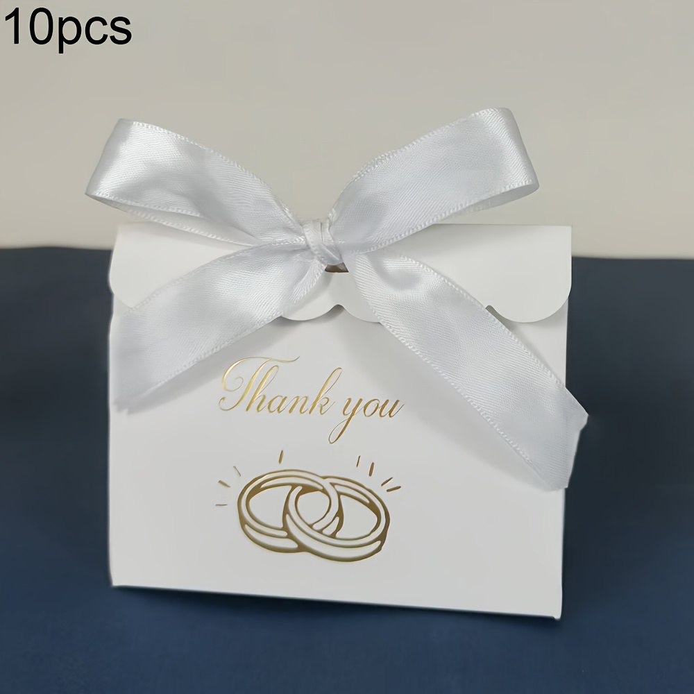 10pcs Mini Thank You Easy Creative Hot Foil Gift Box Packaging Wedding Gift Gift Box Birthday Party Cosmetic Packaging Box