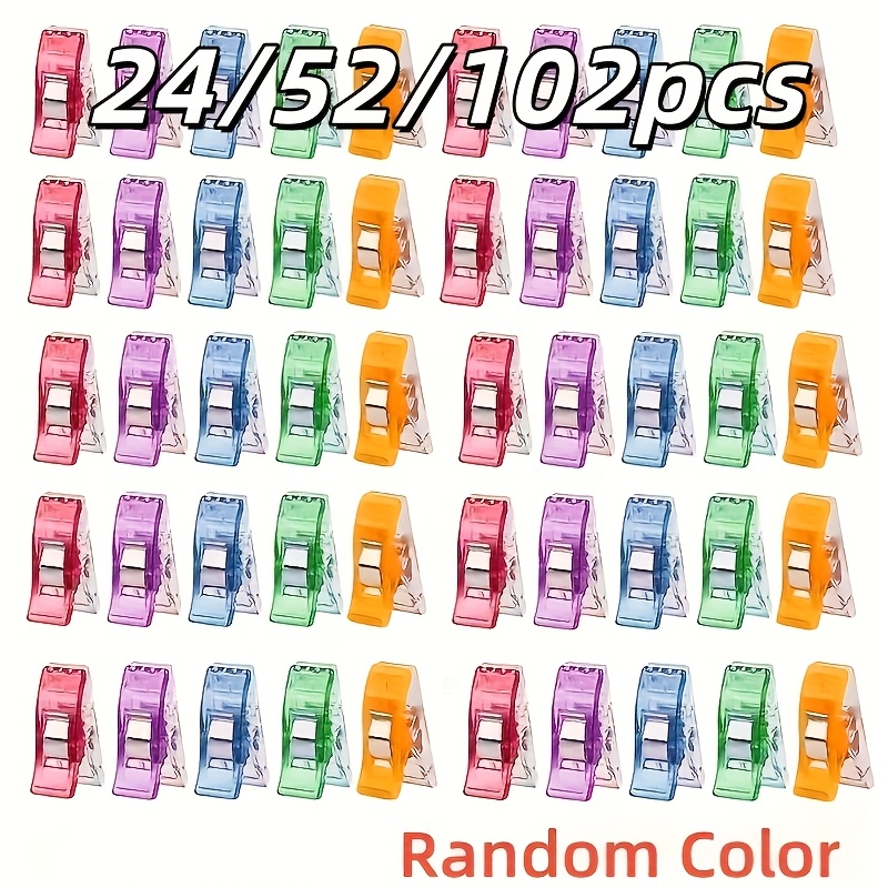 24 52 102pcs sewing clips for fabric and quilting plastic clips fabric clips quilting clips quilt clips for sewing   sewing supplies multi color crafting tools