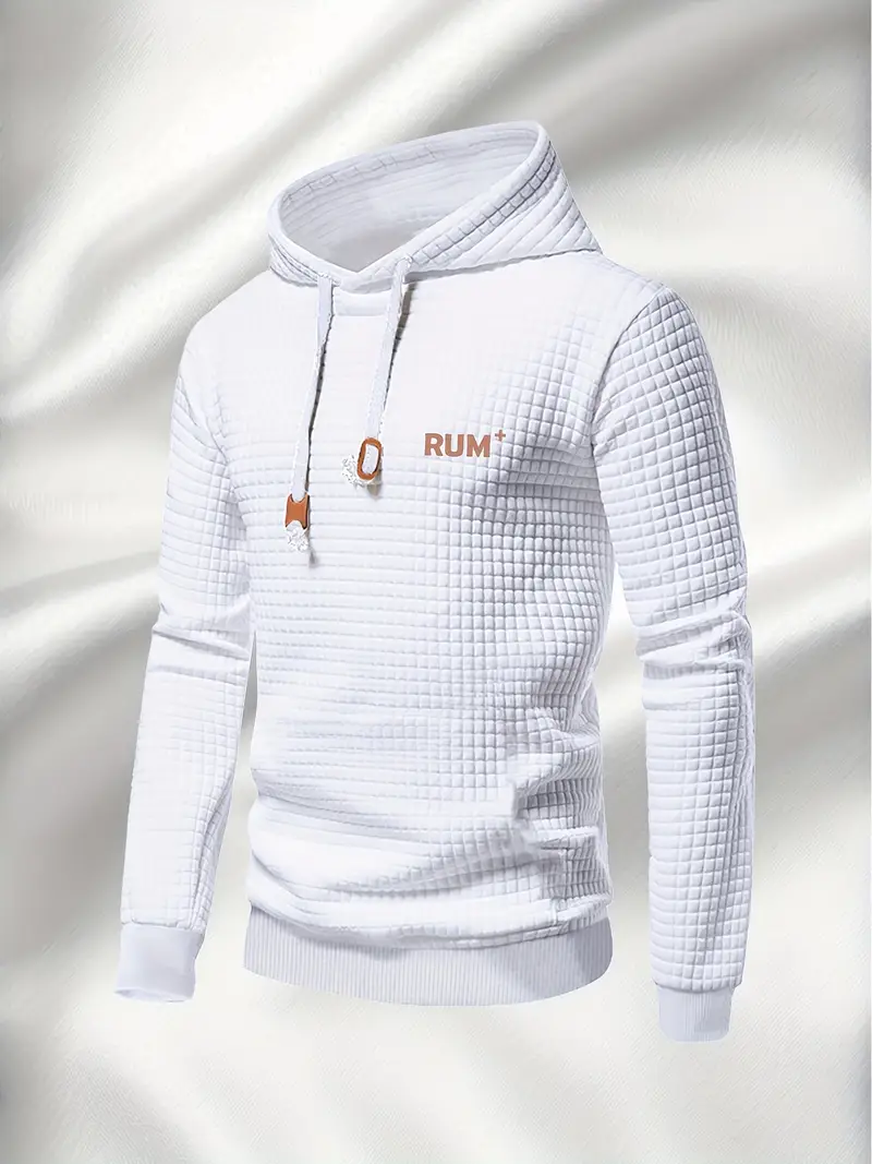 White Men's Casual Athletic Hoodie
