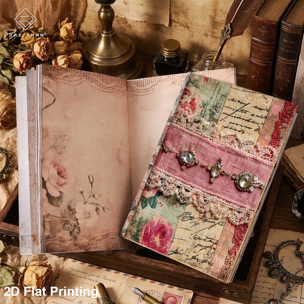 Image of 2d Flat Jai Iman 96 Pages (non-repeating Patterns) A5 Size Notebook With Old Lace Patterns For Diary, Hand , Birthday Gift, Romantic Laces, Surprise And Travel Notebook, Memo, Art, Sketchbook