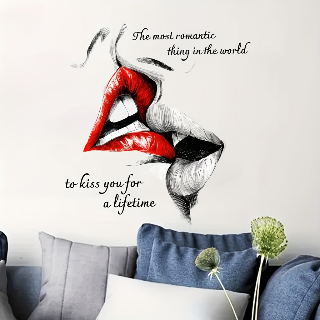 

2pcs, Beautiful Face And Red Lips Wall Stickers Beauty Garden Wall Window Stickers Family Living Room Bedroom Decoration Female Face Decals11.8x11.8inchx2