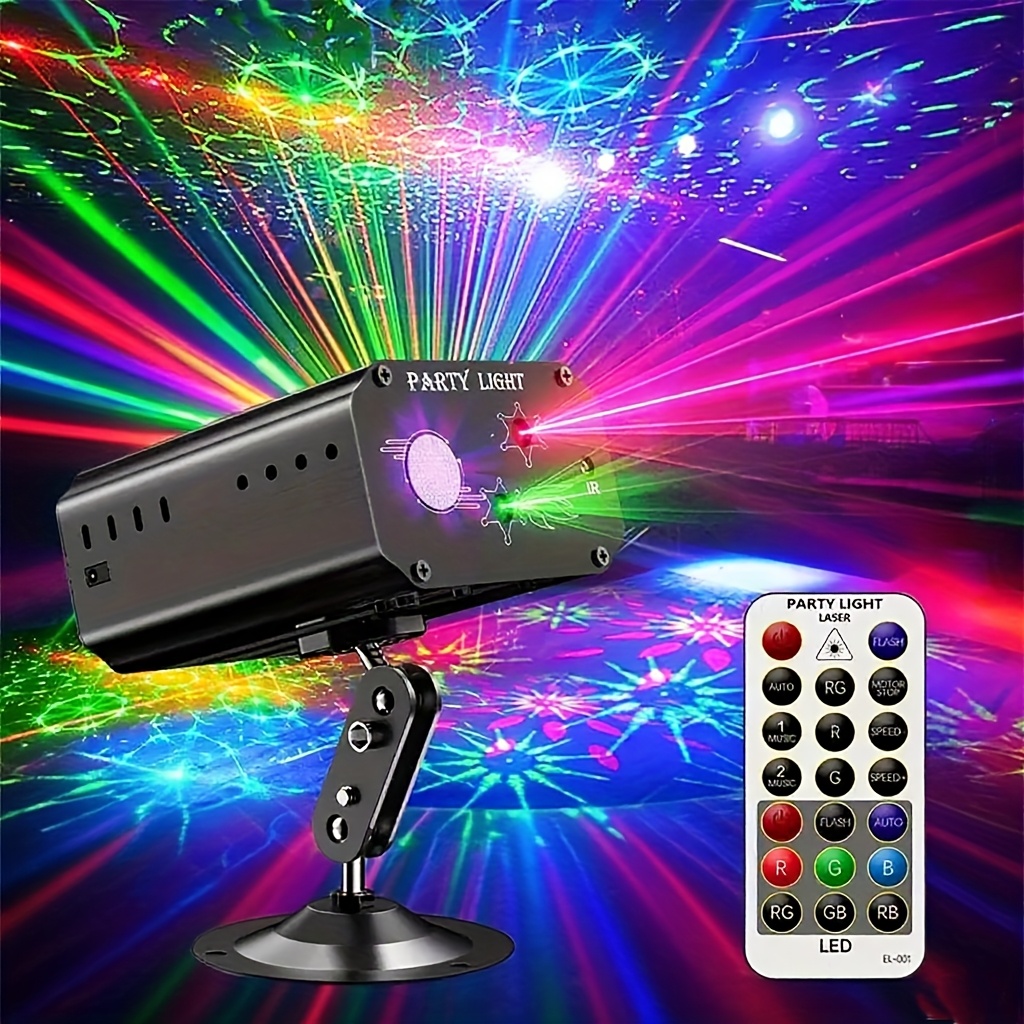 08led laser light with remote control disco stage lighting sound activated usb polished aluminum alloy ideal for party wedding home decor dorm flashing laser lamp party decoration