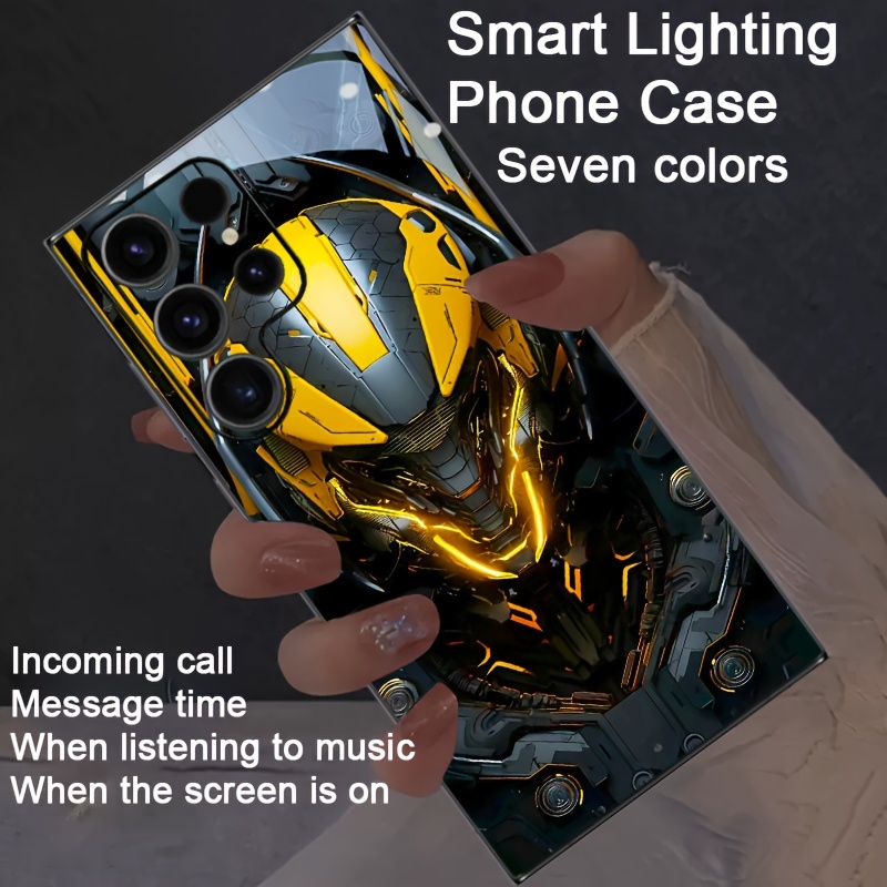 

Mechanical Warrior Colorful For Smart Voice Control Luminous Mobile Phone Case For Electronics Brand And For Iphone Series - Luminous Technology, Elegant Daytime Design, Enhanced Night Visibility