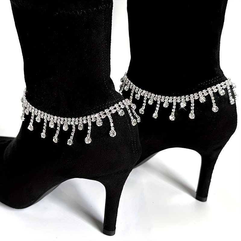 

1/2pcs Rhinestones Shoe Chain, Sparkle Boots Chain, Shoe Accessories