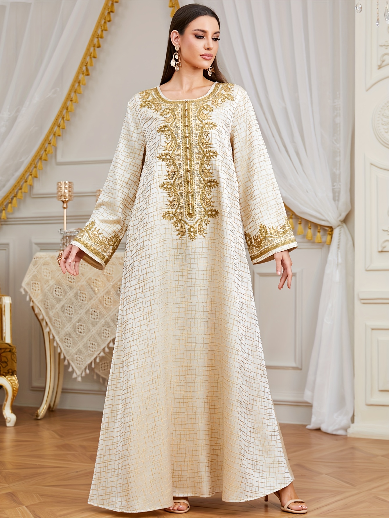 knee length dresses for ladies Regal Moroccan Jalabiya A Luxurious and Elegant Piece of Clothing main image 0