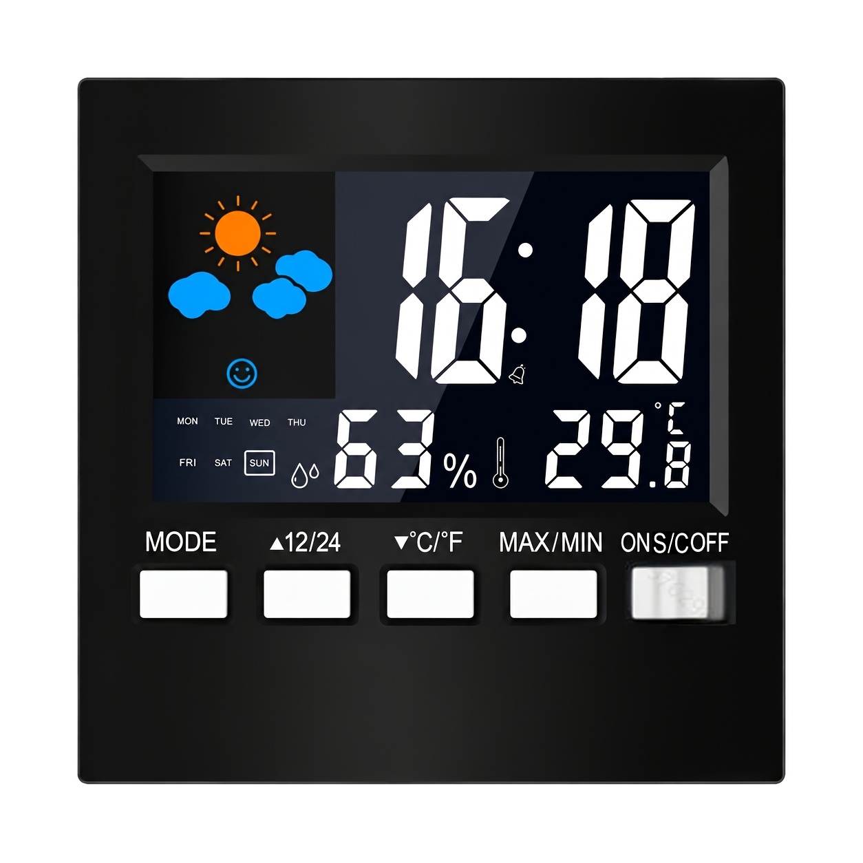 Multi-functional Weather Forecast Station Lcd Screen Indoor Temperature Humidity Monitor With Alarm Clock Calendar