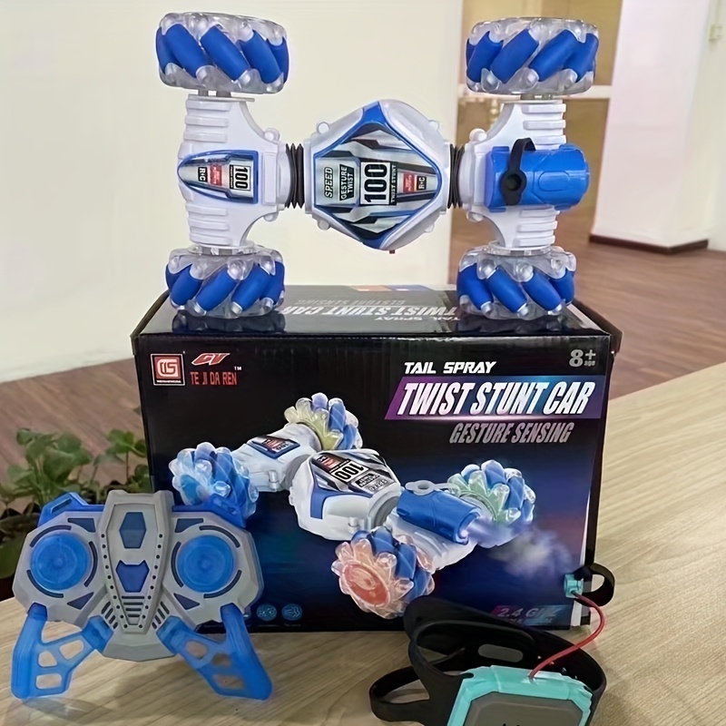 2025 New Trendy Internet Celebrity Recommended, Two-Remote-Controlled Battery-Powered Dual Gesture Sensing Transformable Stunt Flip Car Off-Road Climbing 4WD Toy Vehicle Christmas Gift Birthday Present