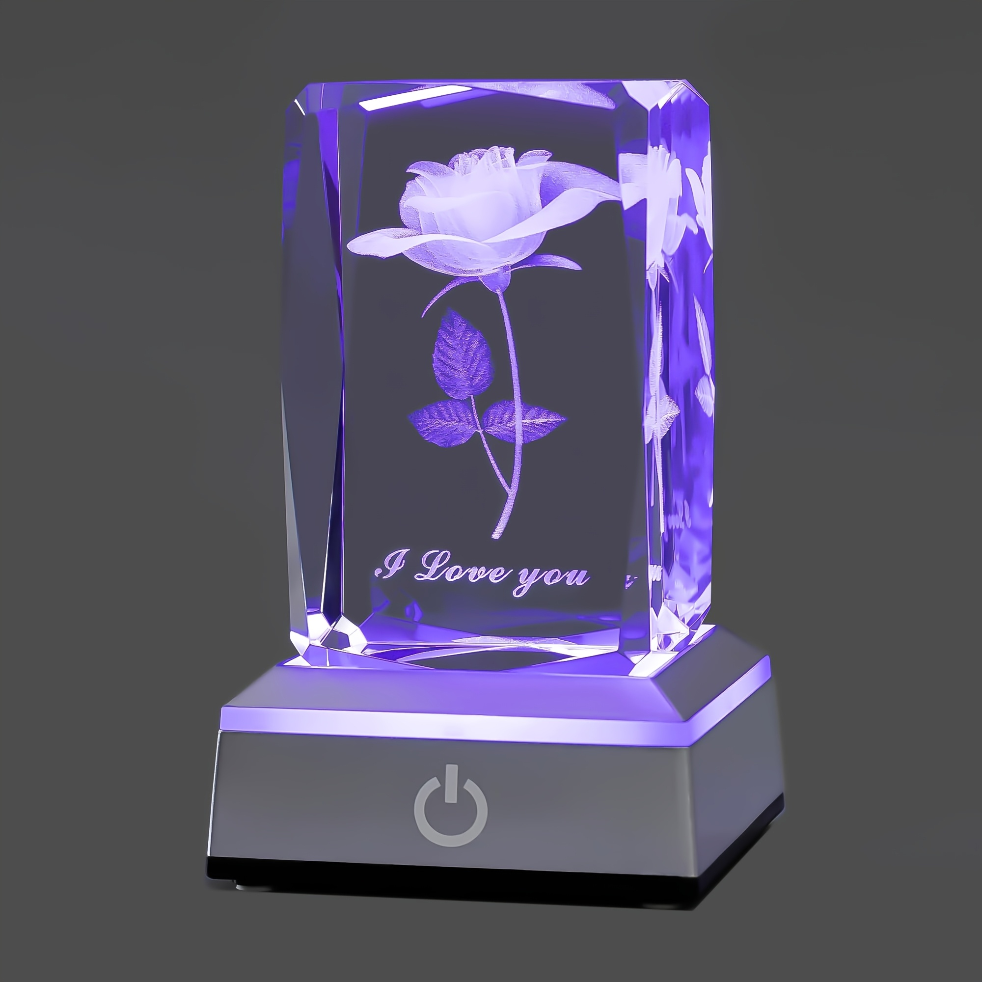 TEMU Rose Crystal Colored Night Light, Led Sign - The Perfect Gift For Your Girlfriend, Wife, Or Mother, And A Unique Gift For Anniversaries And