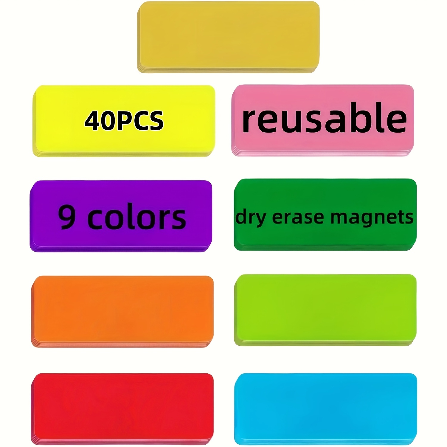 40/80pcs Magnetic Dry Erase Label Sticker,, Suitable For Refrigerators, Whiteboards, Garages, , Offices Erasable Magnetic Labels