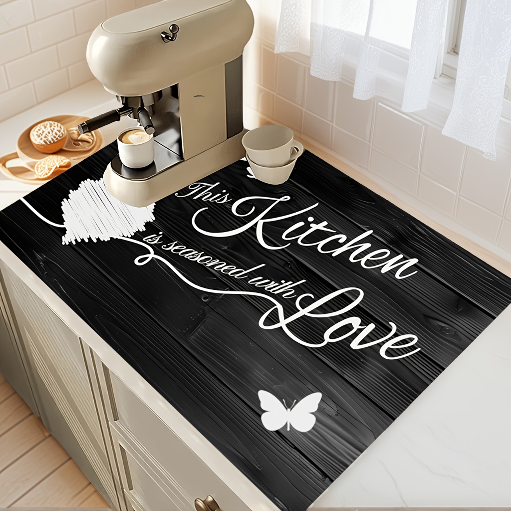 TEMU 1 tapis de protection pour cuisinière de cuisine, tapis d'égouttage de vaisselle - Plusieurs tailles, tapis de cuisinière en de , tapis de