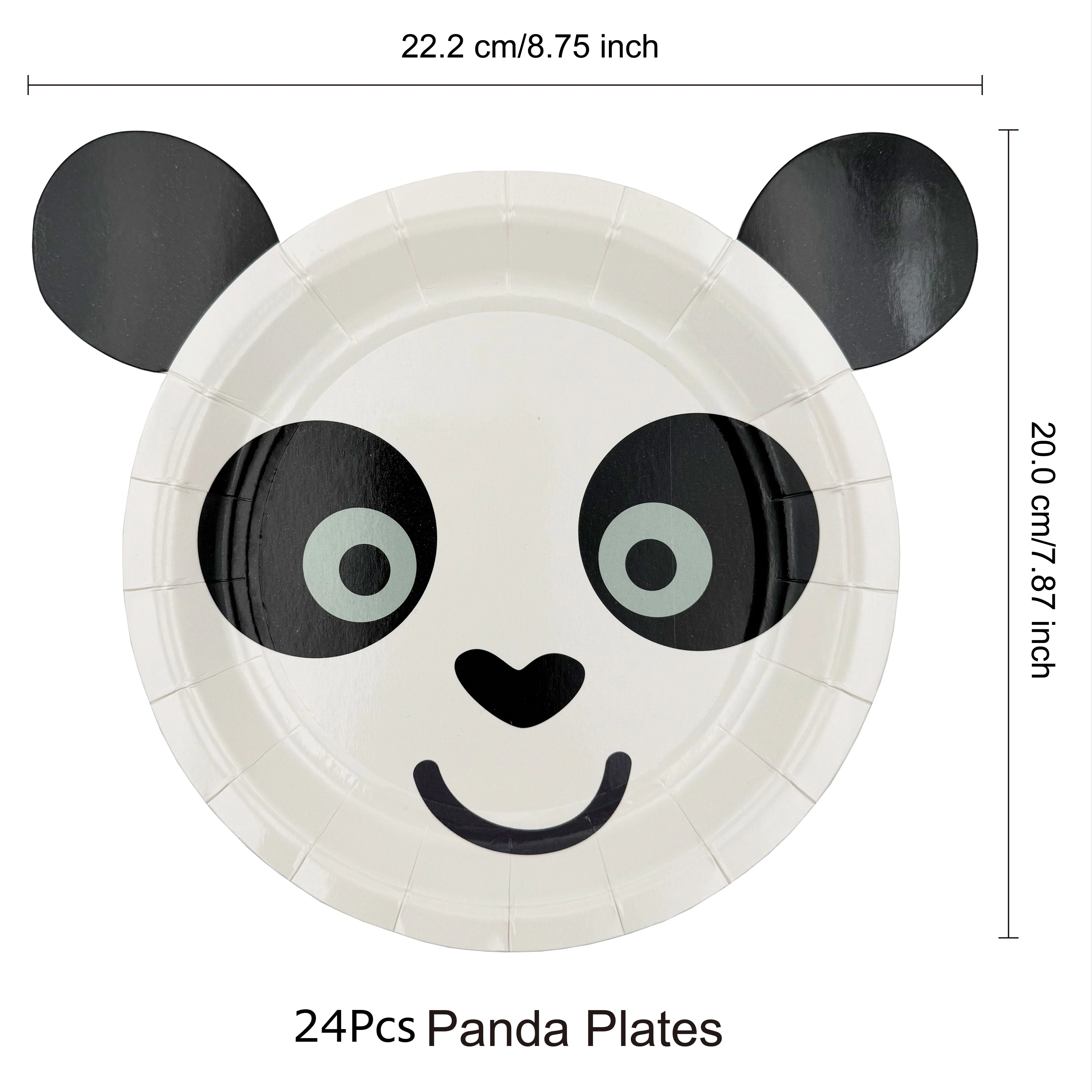 TEMU 24-count Panda Shaped Paper Dessert Plates, Panda Party Decoration, Party Paper Plates, Animal Shaped Disposable Plates, First Birthday Party