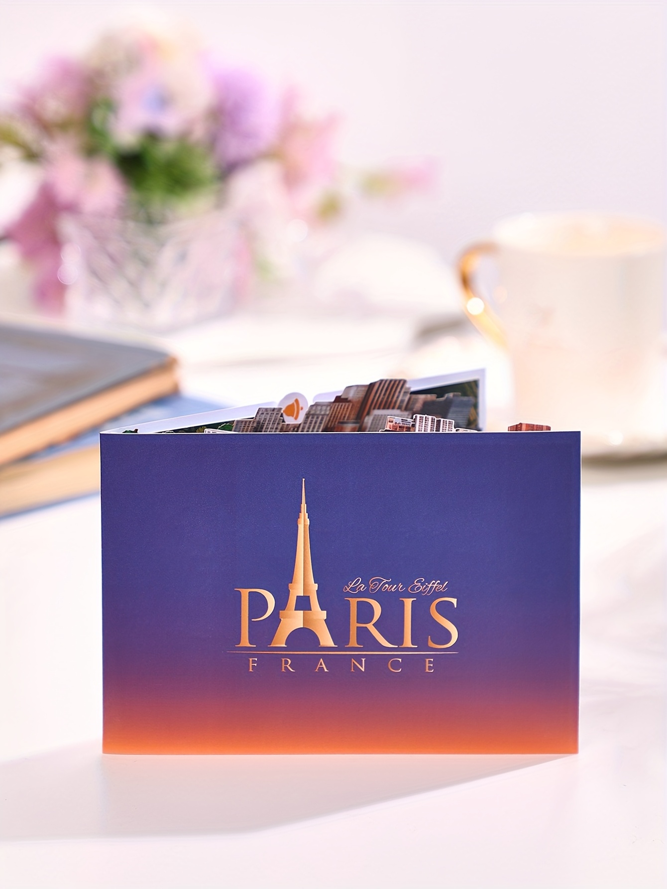 Paris Tower 3D Paper Greeting Card - Eiffel Tower & Cityscape Design, Pop-Up Travel Souvenir Gift for Friends, Birthdays, Mother'S Day, Thanksgiving - Durable Keepsake Keepsake, Gift for Travelers, Themed Event Accessory, Sturdy Construction