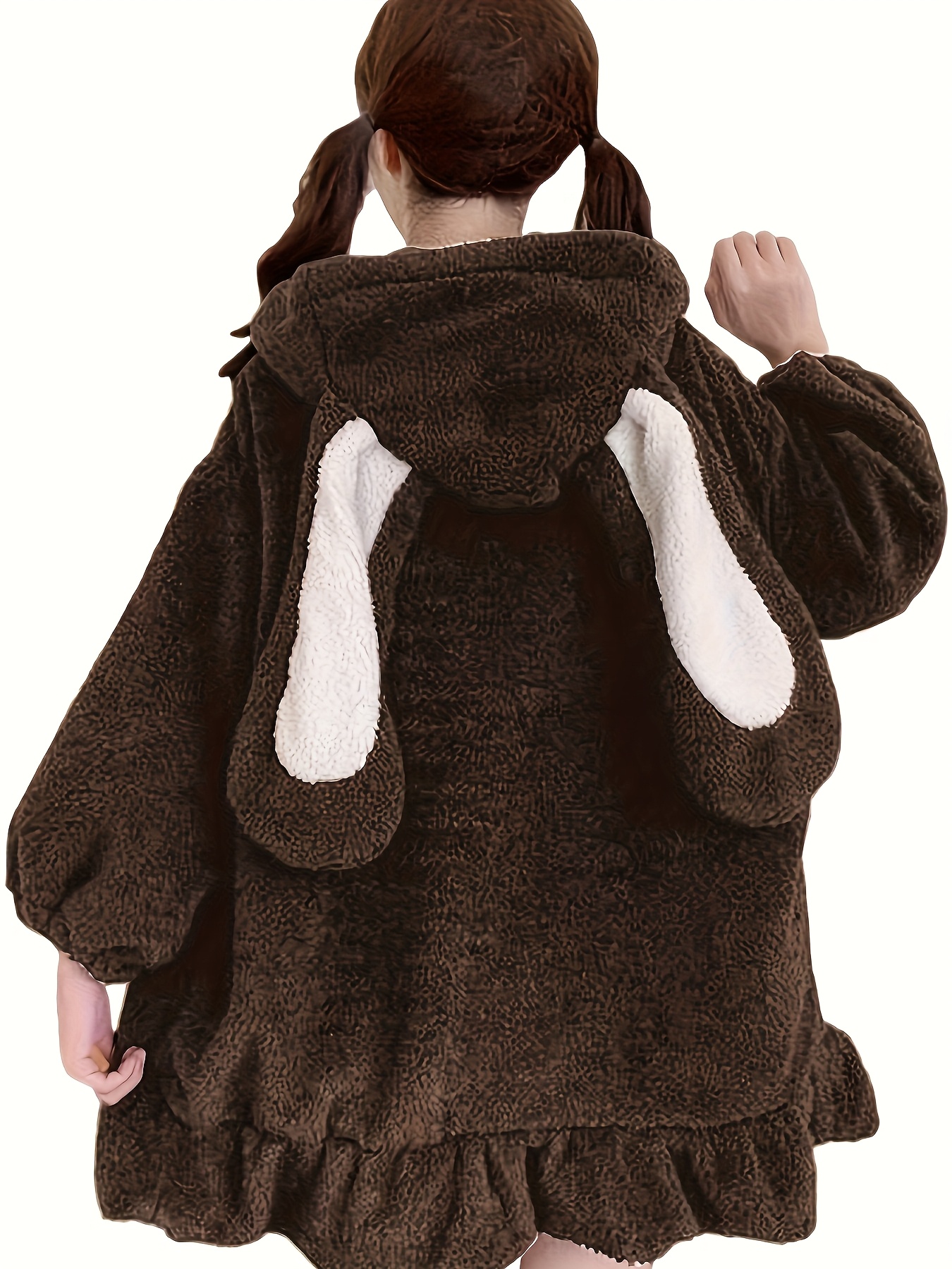 Felpa Con Cappuccio Donna Kawaii Bunny - Giacca Morbida E Sofficiosa Con Orecchie Da Coniglio, Bianca, Taglia S