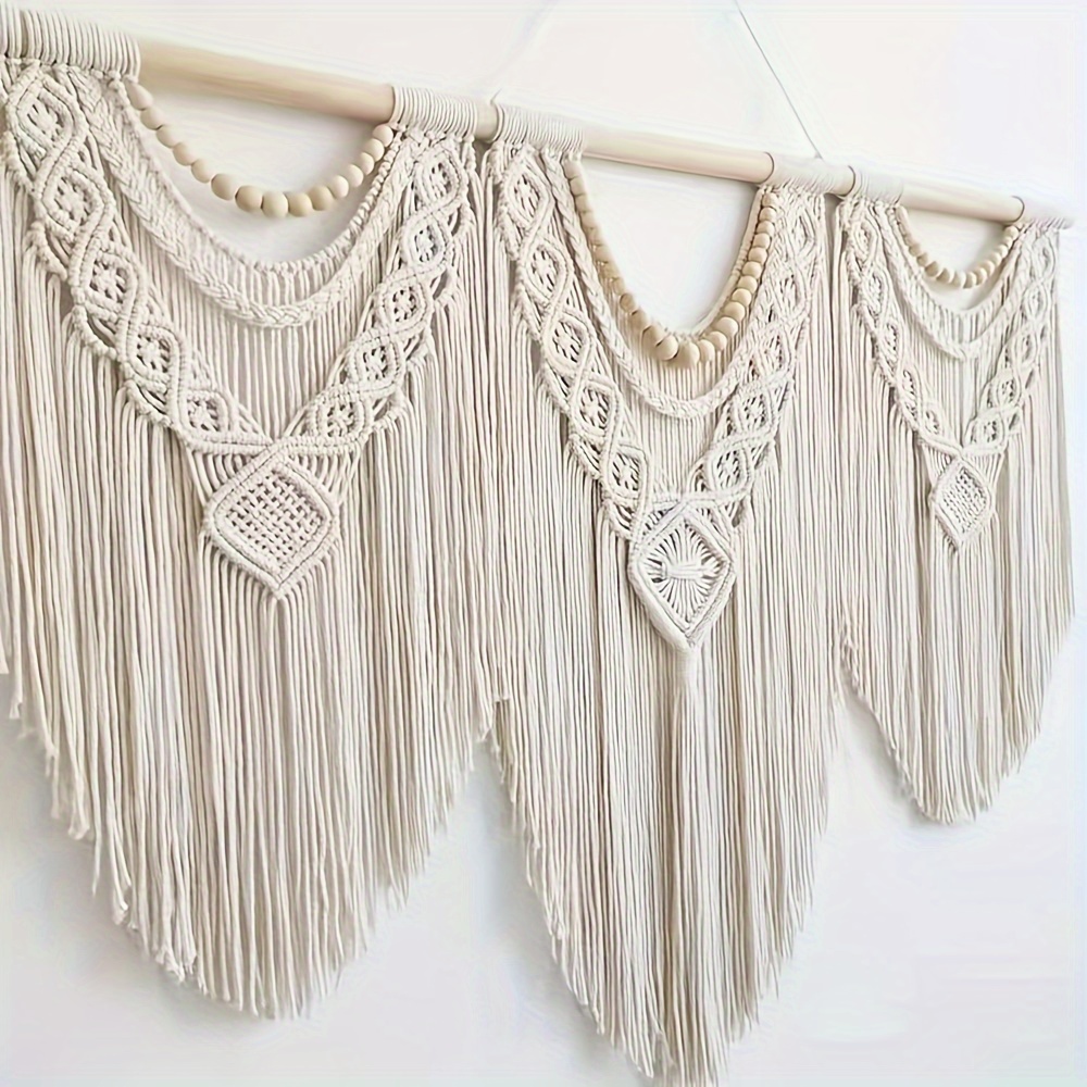 

1pcs Large Macrame Wall Hanging Tapestry Macrame Wall Decor Bohemian Handmade Woven Tapestry Home Decoration For Bedroom Living Room Wedding Party - 43"x32