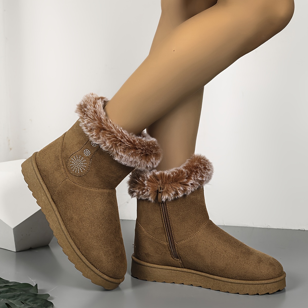 damen winter schneestiefel warmes fleecefutter rutschfeste Temu