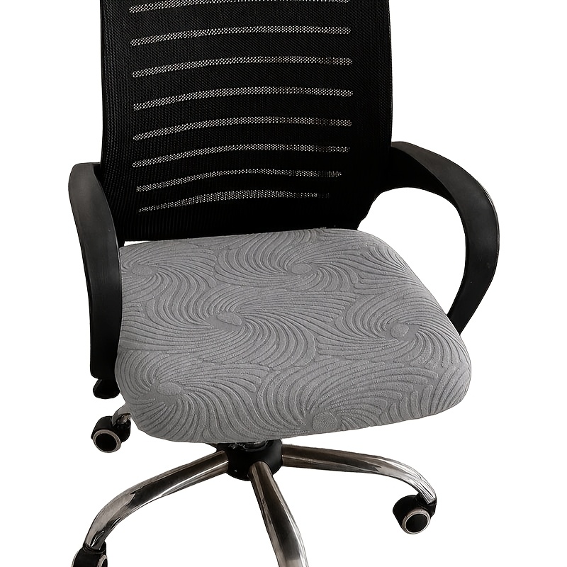 TEMU 1pc Stretchable Elastic Office Chair Cover Compatible For Computer Swivel Chairs, Jacquard Slipcover With Elastic Bottom Base, Removable Machine