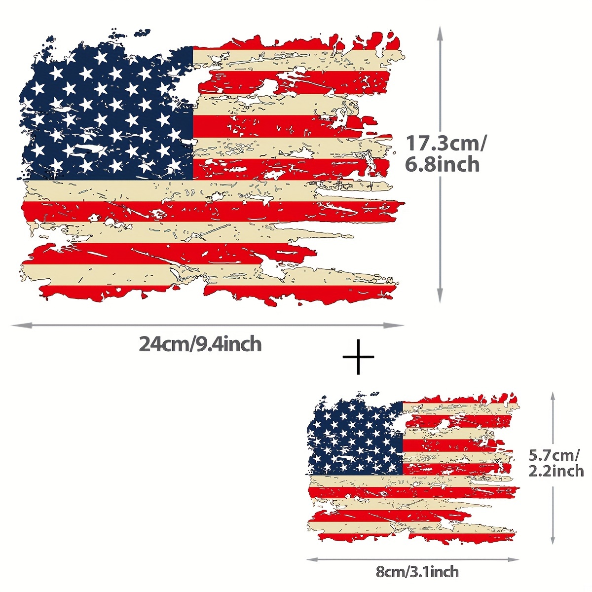 Image of 1/2pcs, American Flag Heat Transfer Sticker, Broken Hollow Out Usa Stars And Stripes Ironing Patch, For Caps Backpacks Clothes Throw Pillows