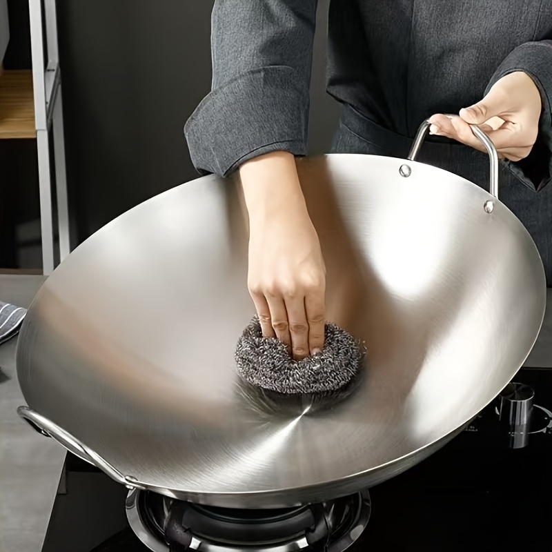 Large Stainless Steel Wok with Double Handles