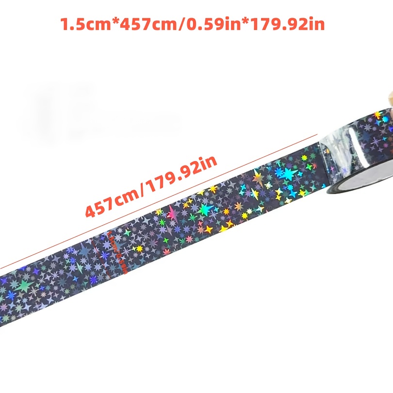 TEMU Bandiera riflettente laser fai-da-te, forniture per taglio nastro argentato, pellicola laser per confezionamento scatole regalo decorazione