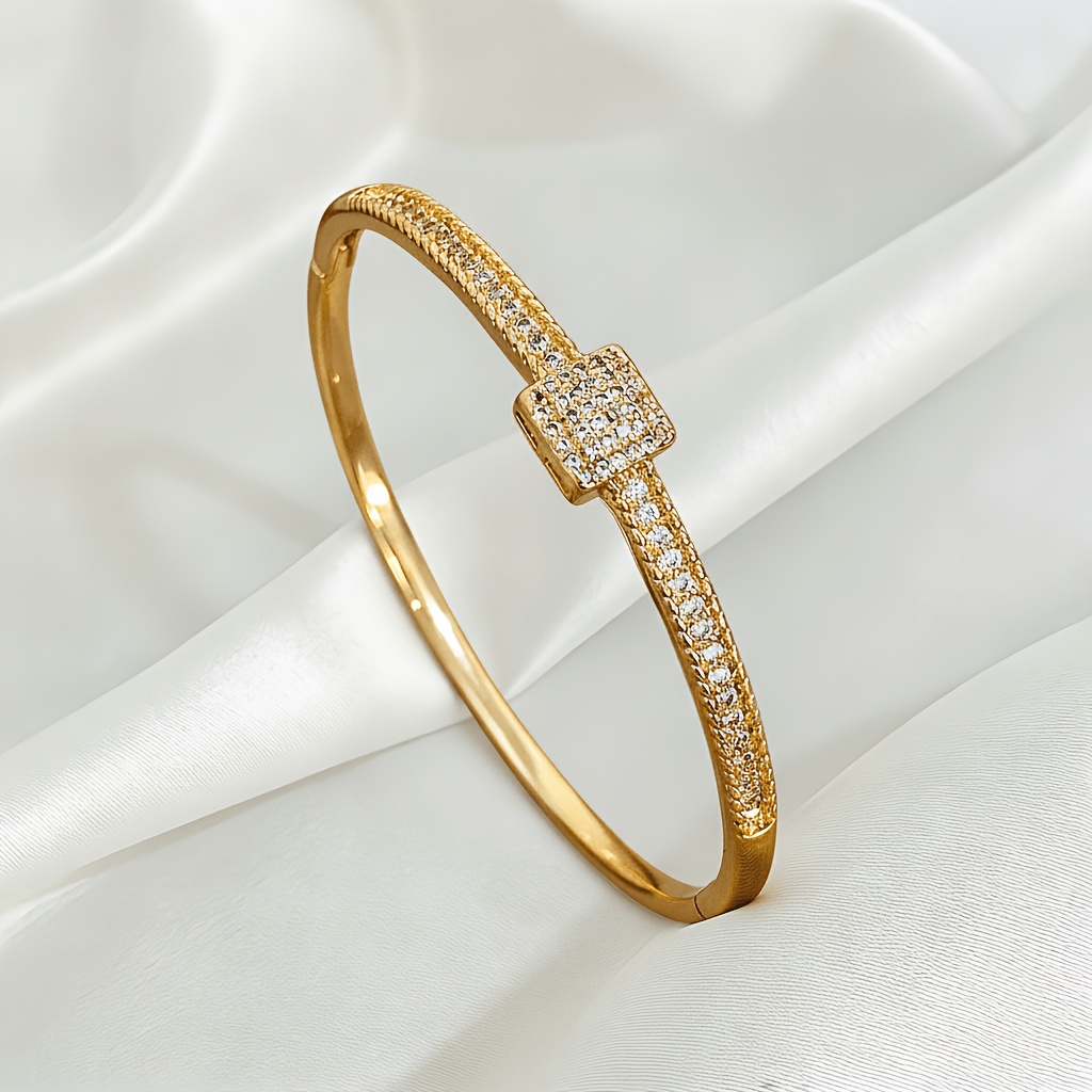 Unisex Copper Bracelet with Exquisite Inlaid Design