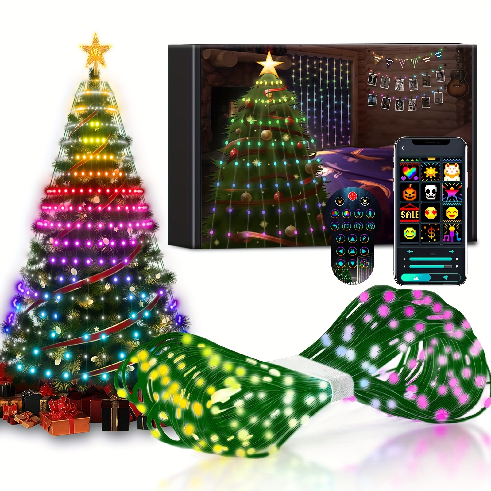 

Christmas Tree , 400 Leds Flashing , Diy , , Synchronization, Programming, Suitable For Parties, Halloween, Christmas Decorations