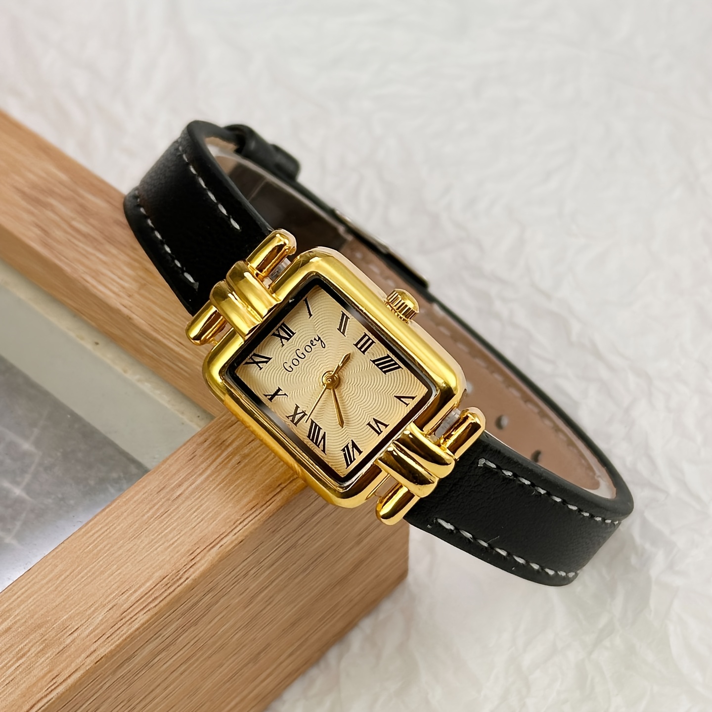 classic womens quartz watch with face brown faux case stylish display for everyday wear sophisticated style quartz mechanism 0