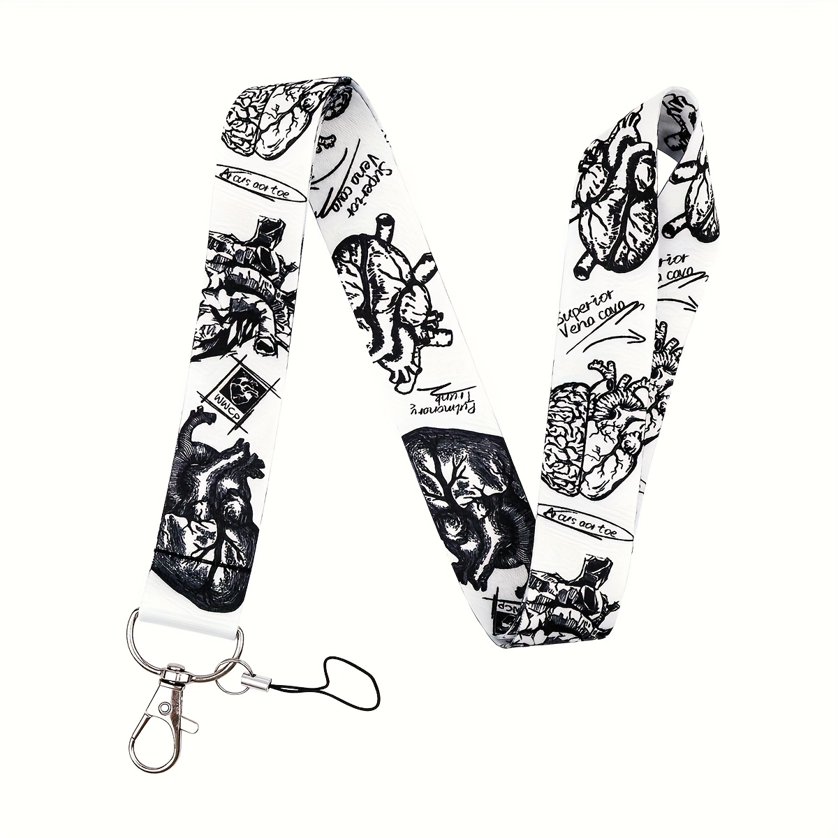 1 Heart-shaped Neck Strap, Suitable For Keys, Id Card Clips, Phone Chains, Usb Badge Holders, Diy Hanging Cord