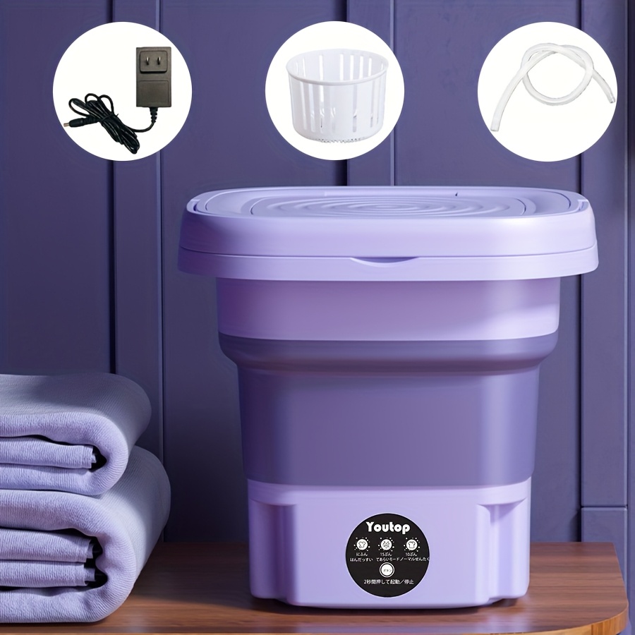 TEMU 12-litre Folding Washing Machine, Includes Adapter, And Drain Hose. Portable Washing Machine, Compact Washing Machine, Mini Washing Machine,