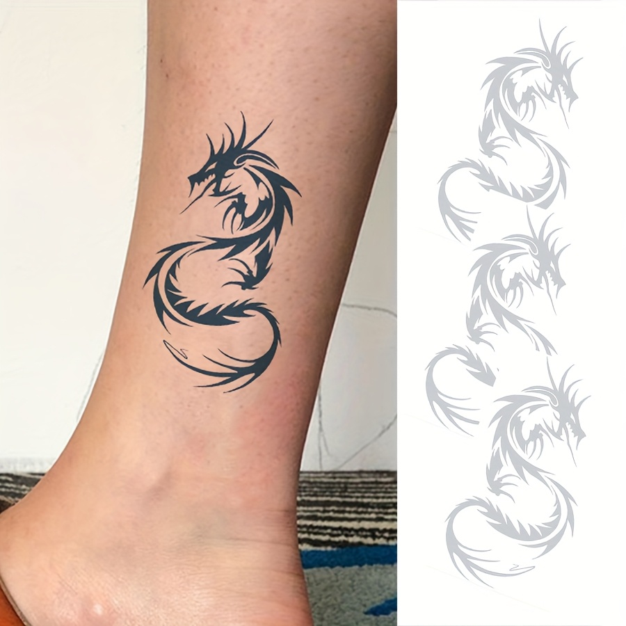 Tattoo Stickers, 3pcs/set, Totem, Realistic Design Waterproof Sweat-proof Temporary Tattoo, Disposable Lasting 5-, Ideal Gift