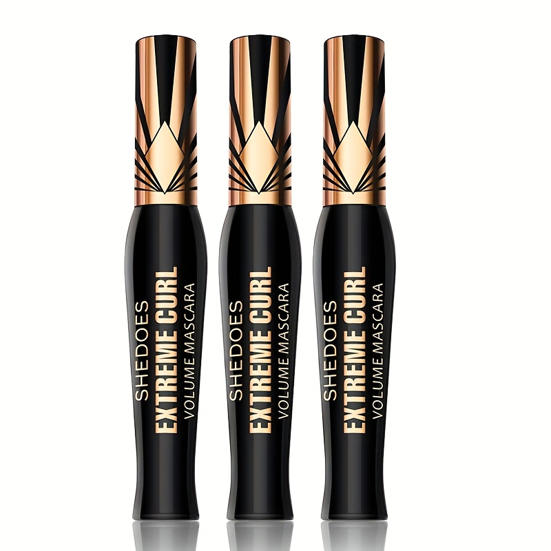 3pcs-7d Black Tube Mascara For Lengthened, Thickened, , Curling And Lashes Waterproof Sweatproof
