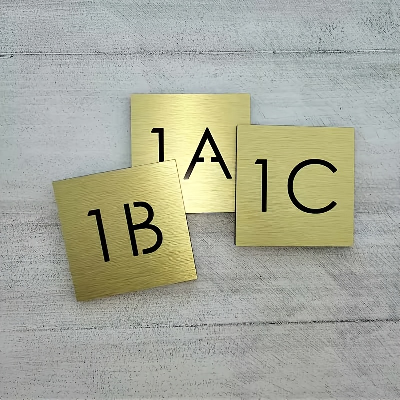 TEMU Placa de Números Personalizada de Capa Cuadrada con , Placa de Números Autoadhesiva de Capa con Respaldo, de Números para Hotel, u Oficina