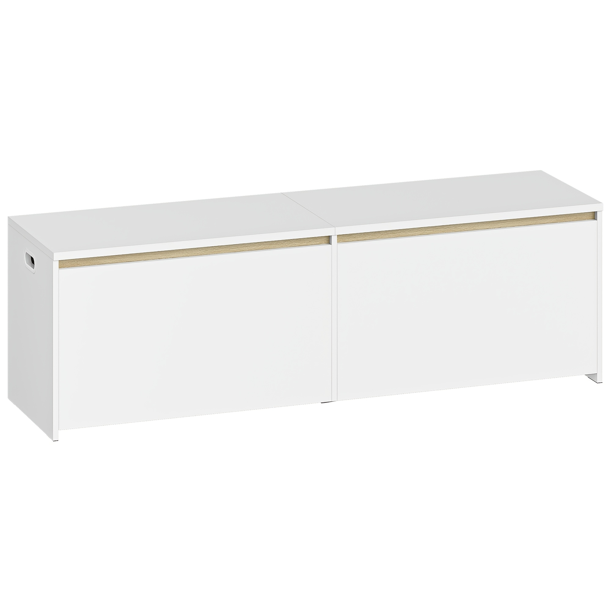 Image of Modern Minimalist White Floor-standing Storage Box, Double-door Storage Box, Multi-functional Storage Box For Living Room, Balcony, And Entryway, Made Of Board For Home Use