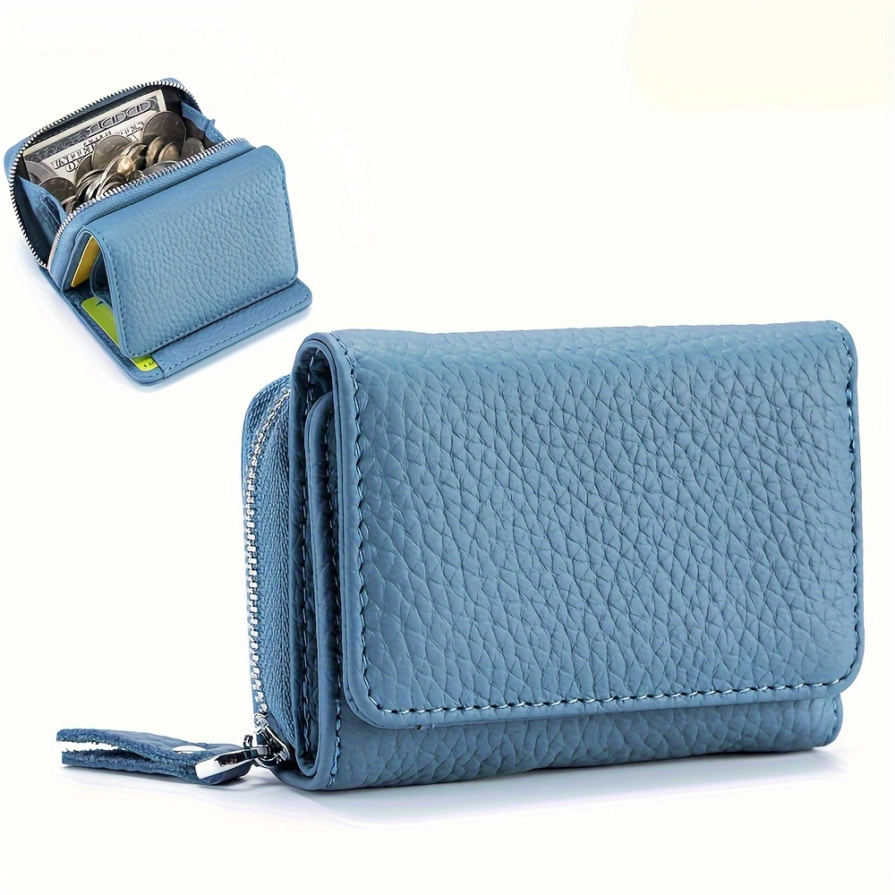 

Womens Small Wallet, Multi Card Slots Credit Card Holder, Trifold Solid Color Mini Purse