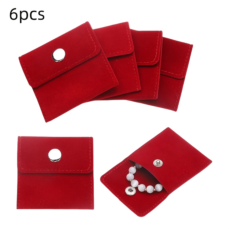 Image of 6pcs Elegant Velvet Gift Bags, Jewelry And Earphone Coin Storage Pouches