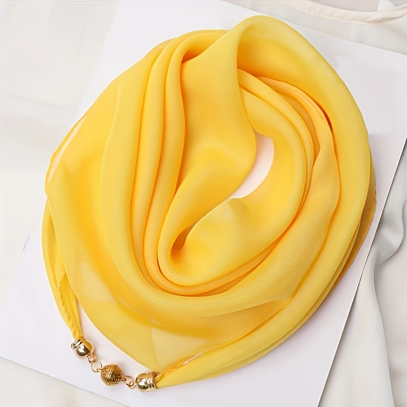 E-shop Damen Schal in Unifarben mit Magnetverschluss - Weicher Satin Nackenwickel und stilvolles Accessoire, geeignet für alle Jahreszeiten mit einem
