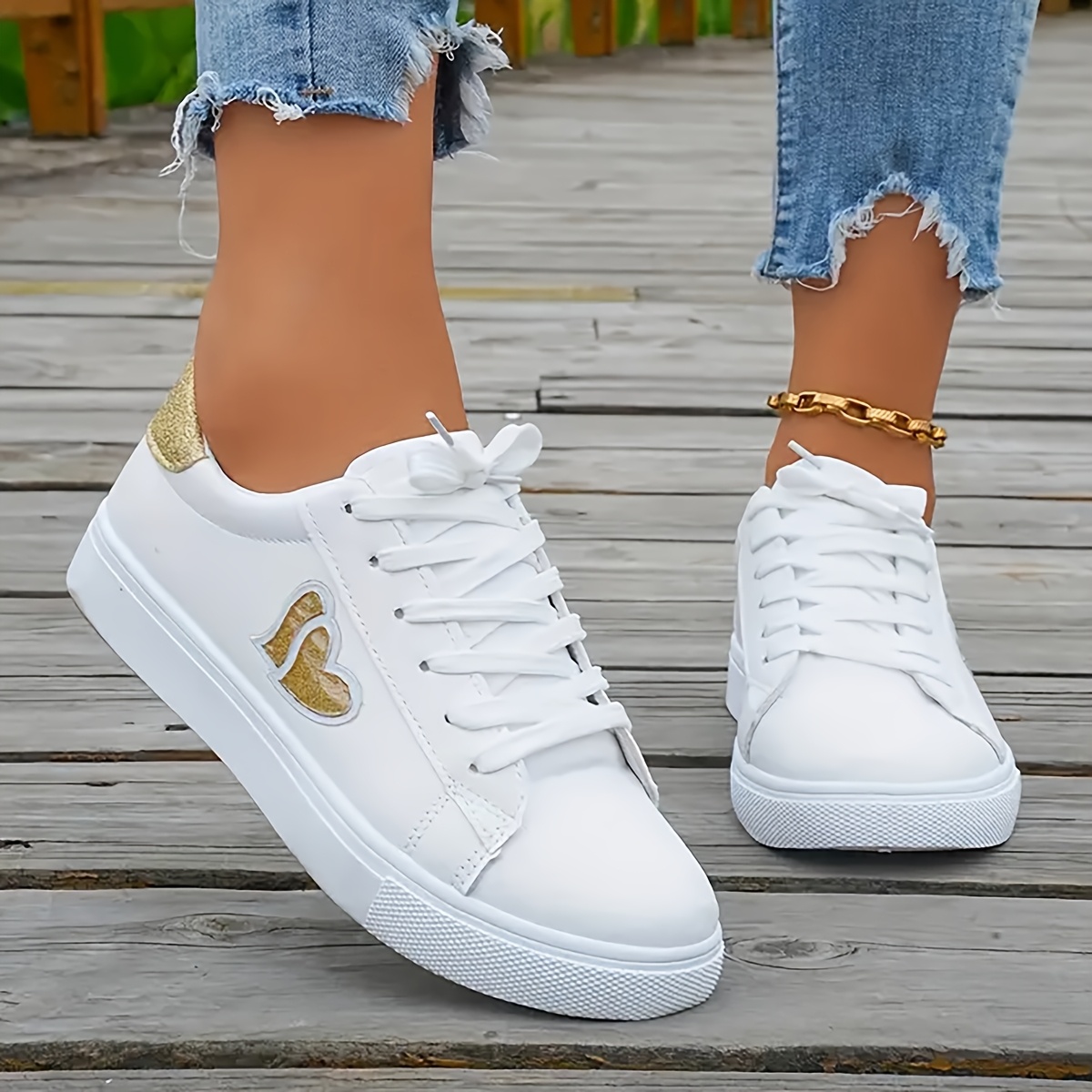 

Hongtian Fashion Comfortable Women's -shaped Lace-up Casual Shoes