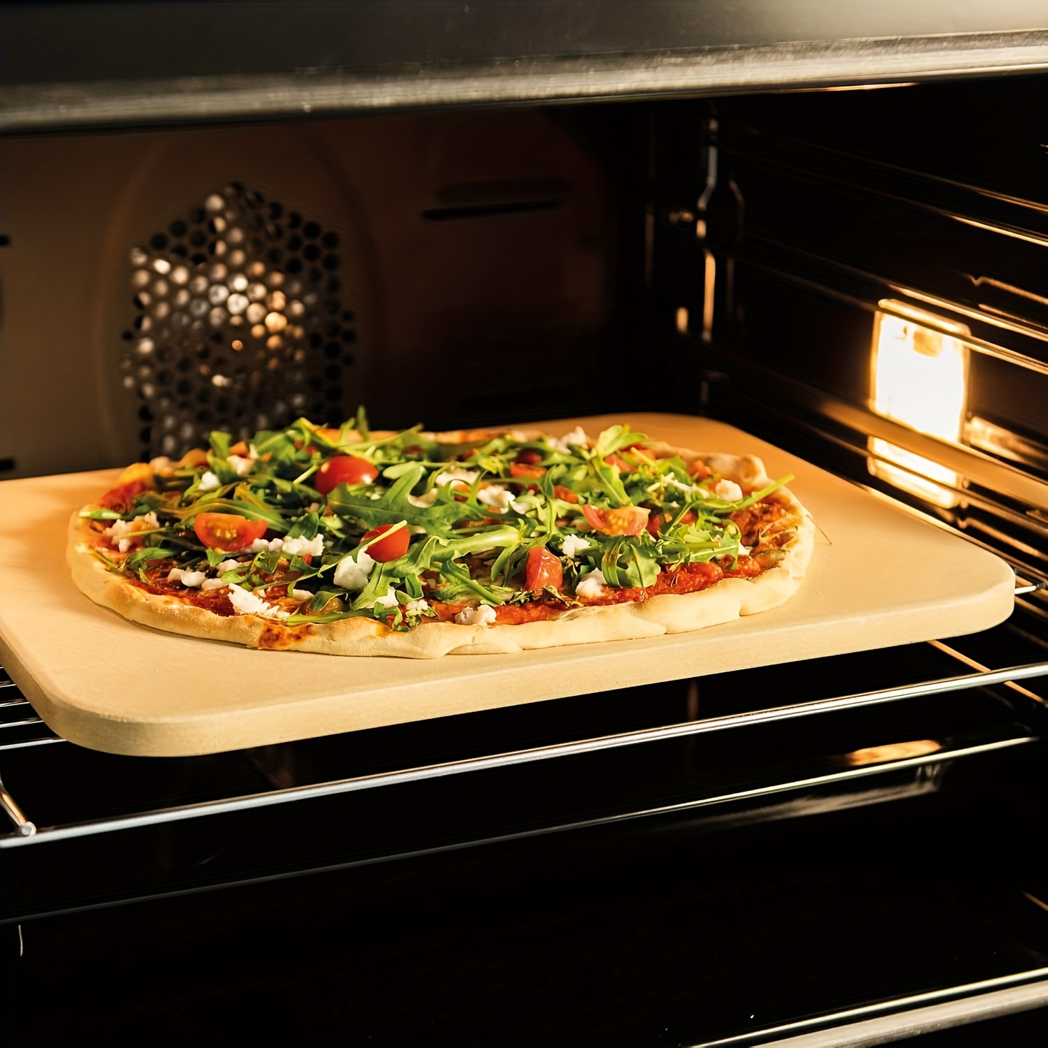 TEMU Rectangular Pizza Stone, Heavy-duty Cordierite Pizza Baking Board Suitable For Ovens And Grills, Heat And Impact Resistant, Durable And Safe,