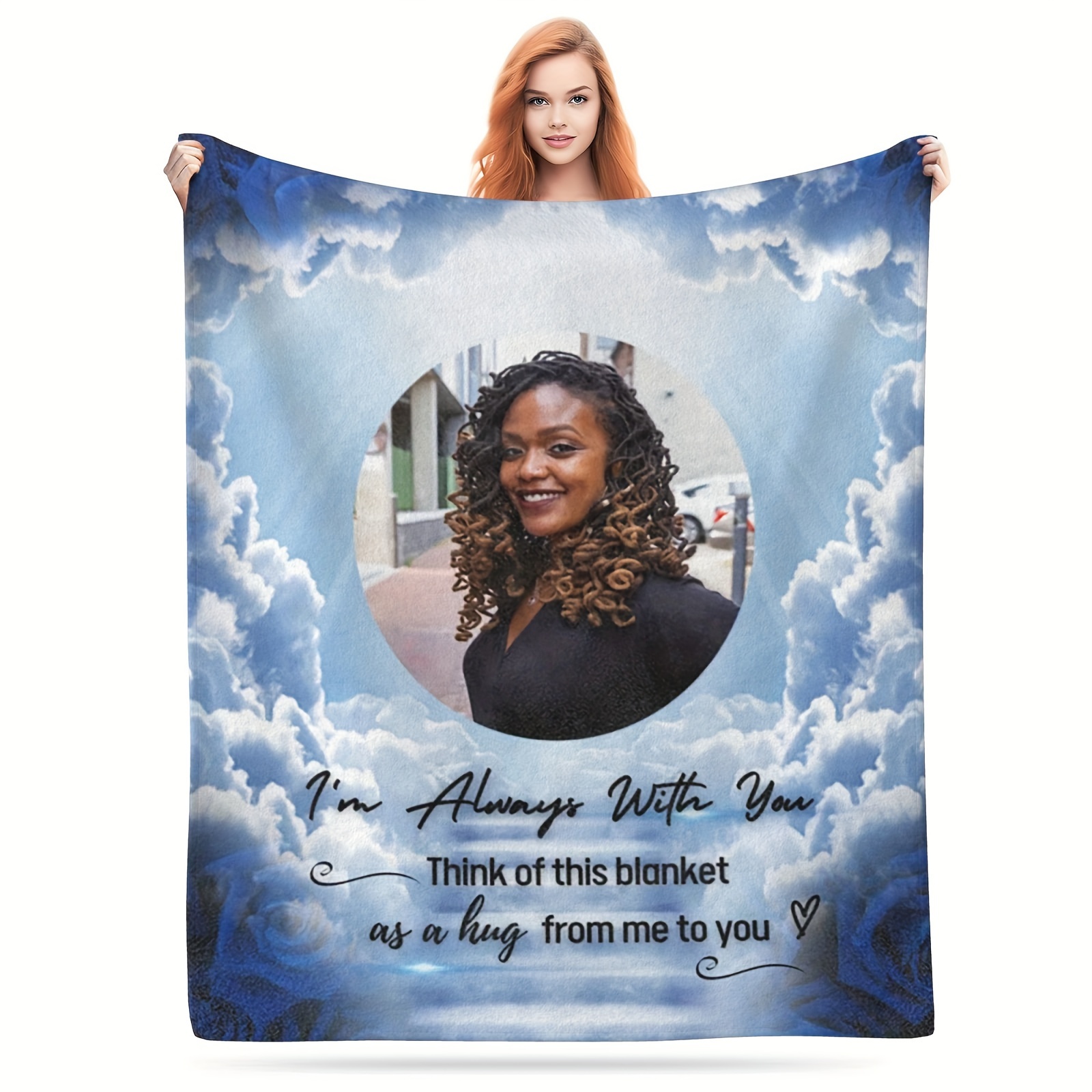 

Personalized Photo Blanket - Cozy & Customizable, 'i Will Always Be With You' Message, Perfect Gift For Family & Friends