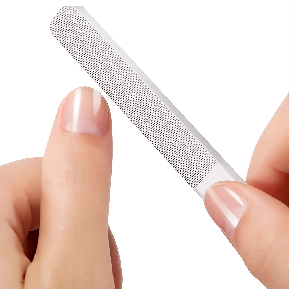 2pcs Set Glass Nail File, Pointed and Square Nail Buffer